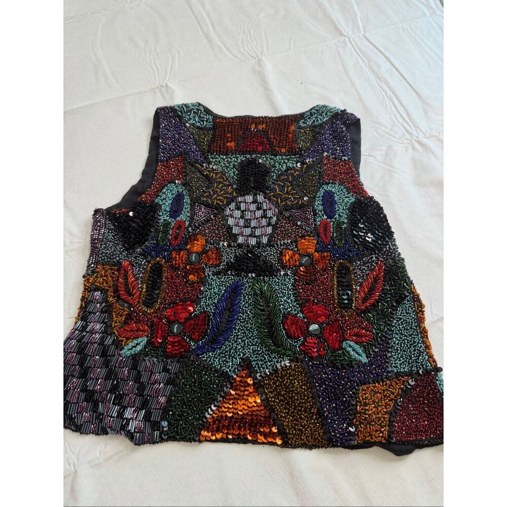 Raga Anthropologie Sequin Beaded Vest Size XS Small See Measurements - Picture 5 of 7